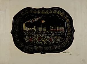 Toleware Tin Tray by Eugene Shellady