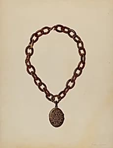 Tortoise Shell Necklace & Locket by James M. Lawson