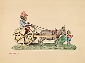 Toy Bank: Donkey Cart by Charles Moss