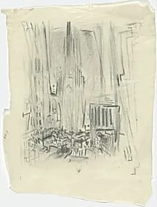 Tracing: Wall Street, Trinity Church by John Marin