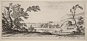 Travelers Fording a Stream by Stefano Della Bella
