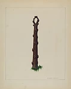 Tree Trunk Hitching Post by Richard Correll