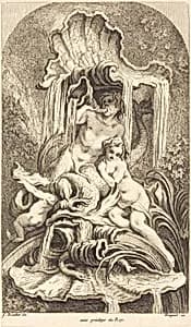 Triton and Nymph by Gabriel Huquier after François Boucher