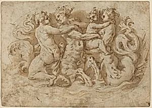 Tritons and Nymphs by Attributed to Pellegrino Tibaldi
