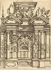 Triumphal Doorway by Wendel Dietterlin (author) and anonymous etcher