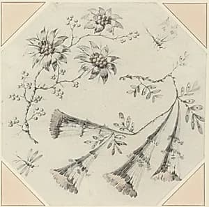 Trumpet Flowers and Daisies by Jean-Baptiste Pillement