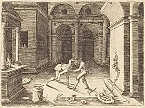 Two Apprentices Fighting