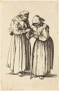 Two Beggar Women by Jacques Callot