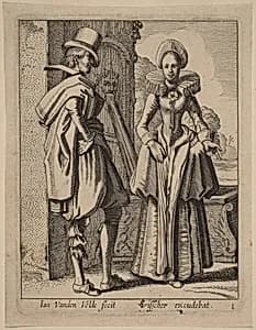 Two Figures in Costume by Jan van de Velde II