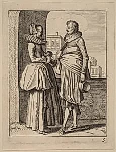 Two Figures in Costume by Jan van de Velde II