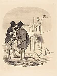 Two Men Amid Ruins by Honoré Daumier