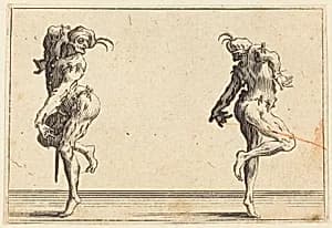 Two Pantaloons Dancing by Jacques Callot