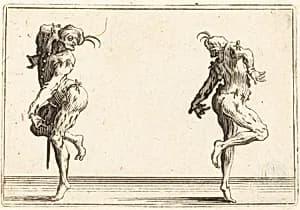Two Pantaloons Dancing by Jacques Callot