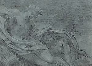 Two Reclining Figures [verso] by French 17th Century
