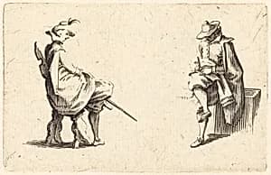 Two Seated Figures by Jacques Callot