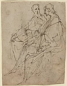 Two Seated Male Figures by Sir Anthony van Dyck