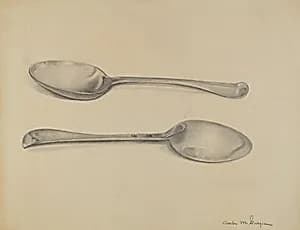 Two Silver Soup Spoons by Charles Garjian