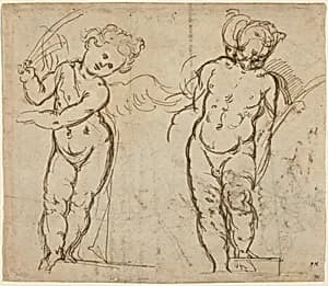 Two Standing Putti [recto] by Italian 17th Century