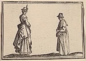 Two Women in Profile by Edouard Eckman after Jacques Callot