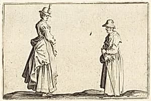 Two Women in Profile by Jacques Callot