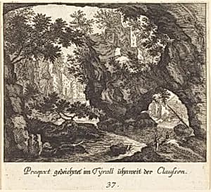 Tyrolean Landscape by Melchior Küsel after Johann Wilhelm Baur