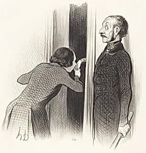 Un Amant trop heureux by Honoré Daumier