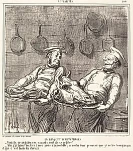 Un Banquet d'hippophages by Honoré Daumier