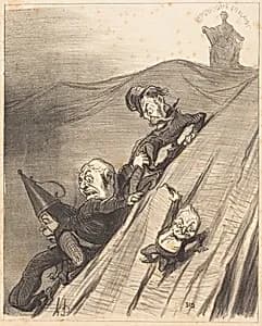 Un Chemin dangereux by Honoré Daumier