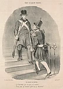 Un jour de garde by Honoré Daumier