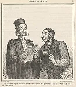 Un plaideur auquel manquent ... by Honoré Daumier