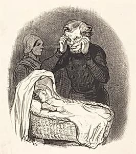 Un Père heureux by Honoré Daumier
