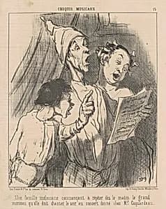 Une famille mélomane ... by Honoré Daumier