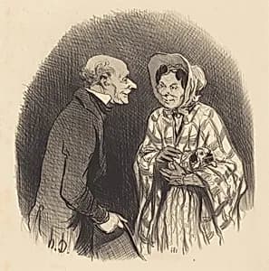 Une Nouvelle connaissance by Honoré Daumier