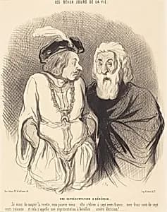 Une Représentation a bénéfice by Honoré Daumier