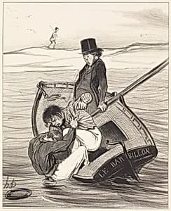 Une Révolte a bord by Honoré Daumier