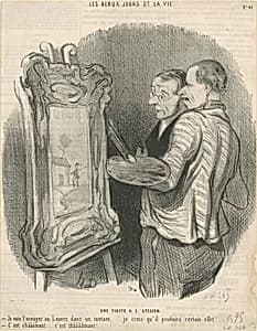 Une visite a l'atelier by Honoré Daumier