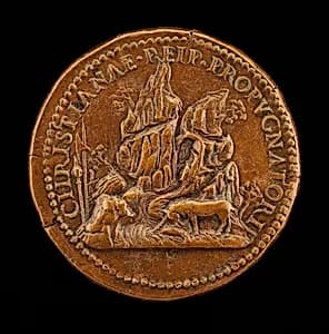 Unicorn Before a High Rock [reverse] by Italian 16th Century