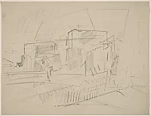 Untitled (Downtown, the El?) by John Marin