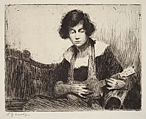 Untitled (Woman with Mandolin) by Samuel Johnson Woolf