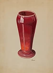 Vase (Red Opaque Glass) by Robert Stewart