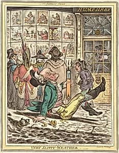 Very Slippy Weather by James Gillray after Rev. John Sneyd