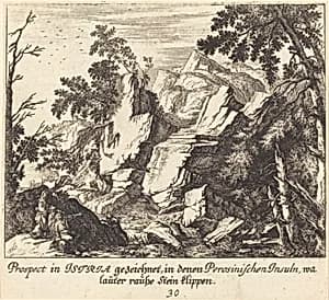 View in Istria by Melchior Küsel after Johann Wilhelm Baur
