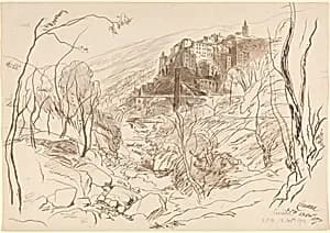 View of Ceriana by Edward Lear