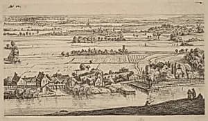 Village beside a Canal by Johannes Ruisscher (reworked by Anthonie Waterloo)