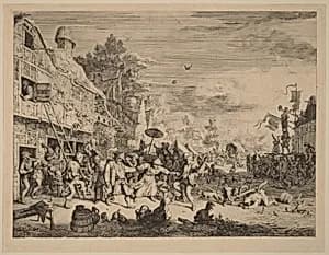 Village Festival by Cornelis Dusart