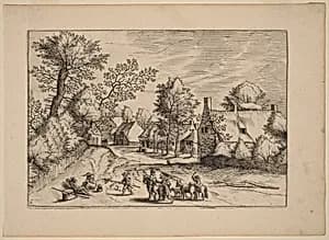Village Road by Johannes van Doetechum, the Elder and Lucas van Doetechum after Master of the Small Landscapes