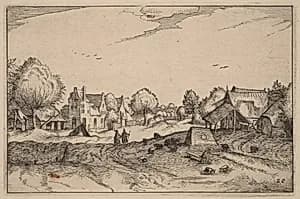 Village Road by Claes Jansz Visscher after Johannes van Doetechum, the Elder after Lucas van Doetechum after Master of the Small Landscapes