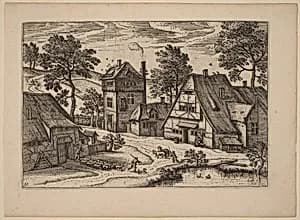 Village with Pond by Netherlandish 16th Century