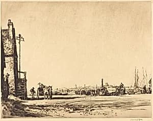 Walberswick Ferry by Sir Muirhead Bone