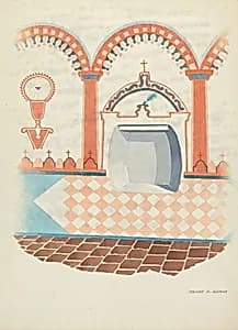 Wall Painting and Baptismal Niche by Frank C. Barks